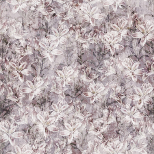Vintage Lilac Floral Sketch Wallpaper⁠
