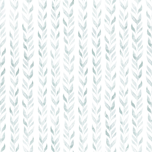 Soft Watercolor Vertical Leaf Vine Pattern Wallpaper⁠