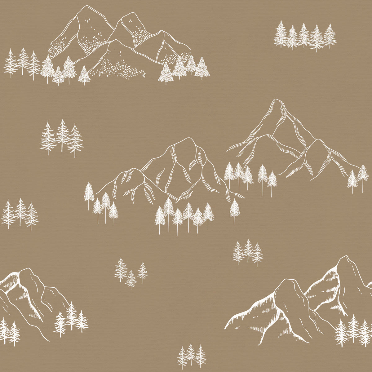 Serene Forest Peak Sketch Wallpaper⁠ in your room