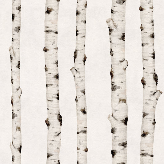 Rustic Birch Forest Vertical Trunks Wallpaper⁠