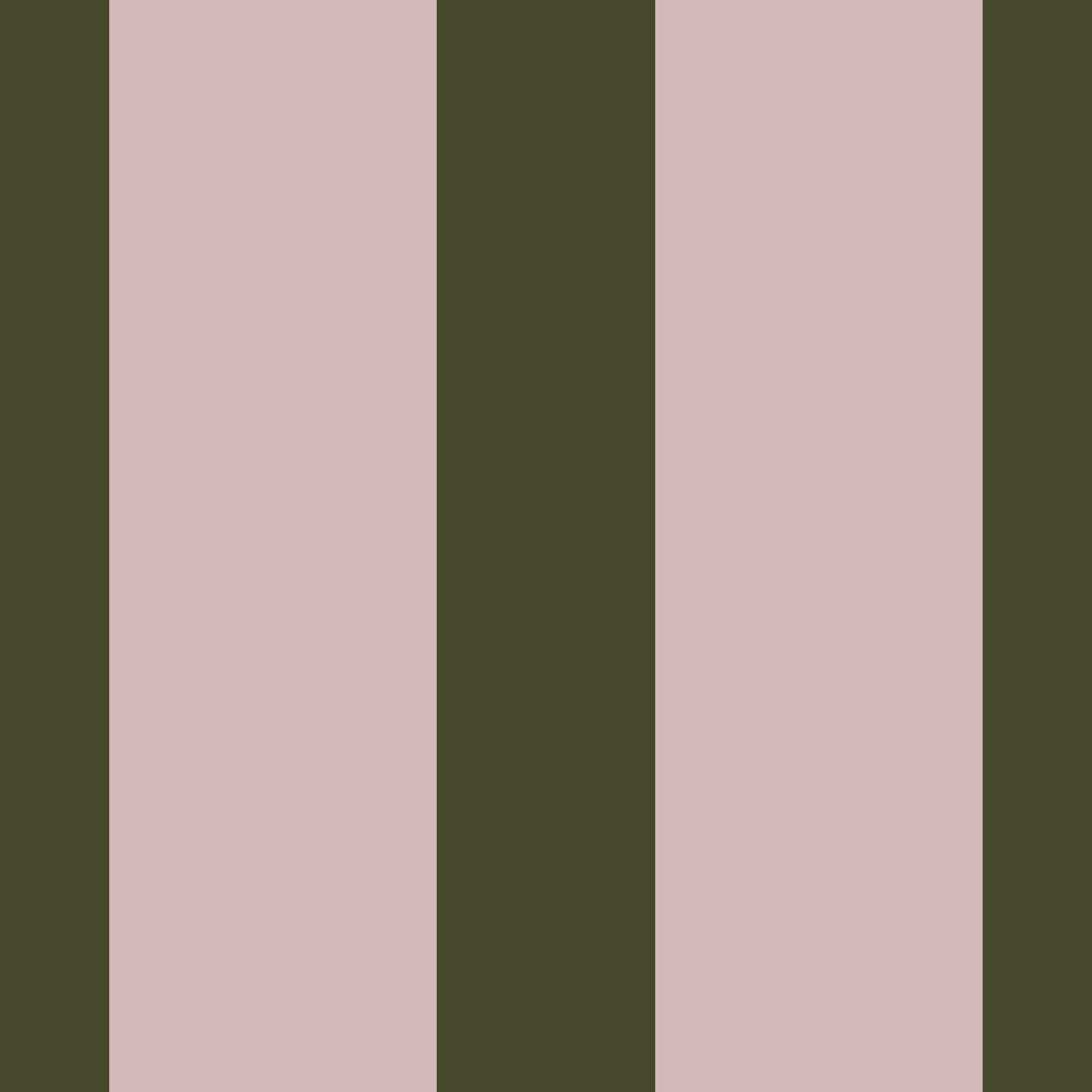 Olive Green and Dusty Rose Vertical Stripe Wallpaper⁠