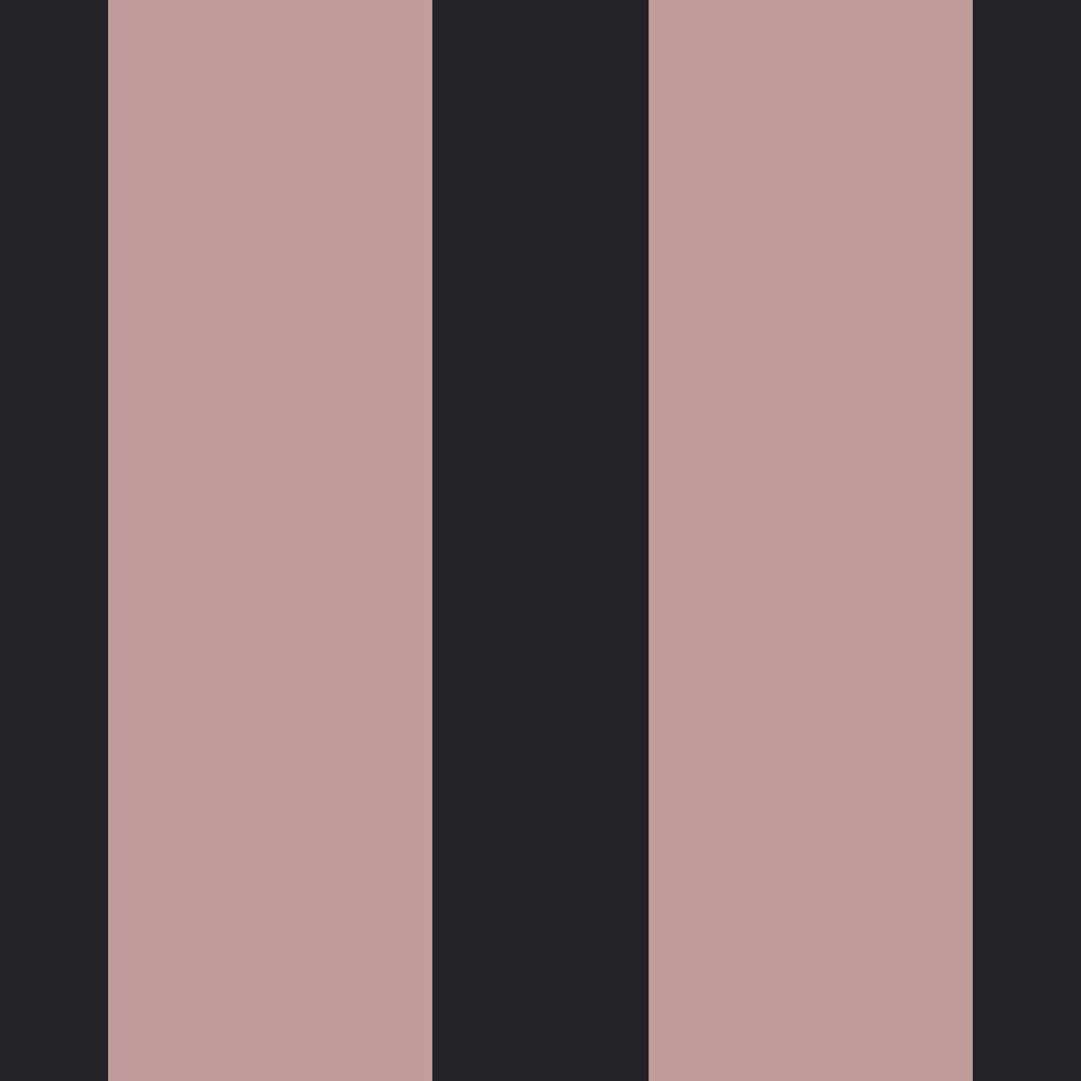Charcoal and Dusky Pink Stripes Wallpaper⁠ in your room — zoomed