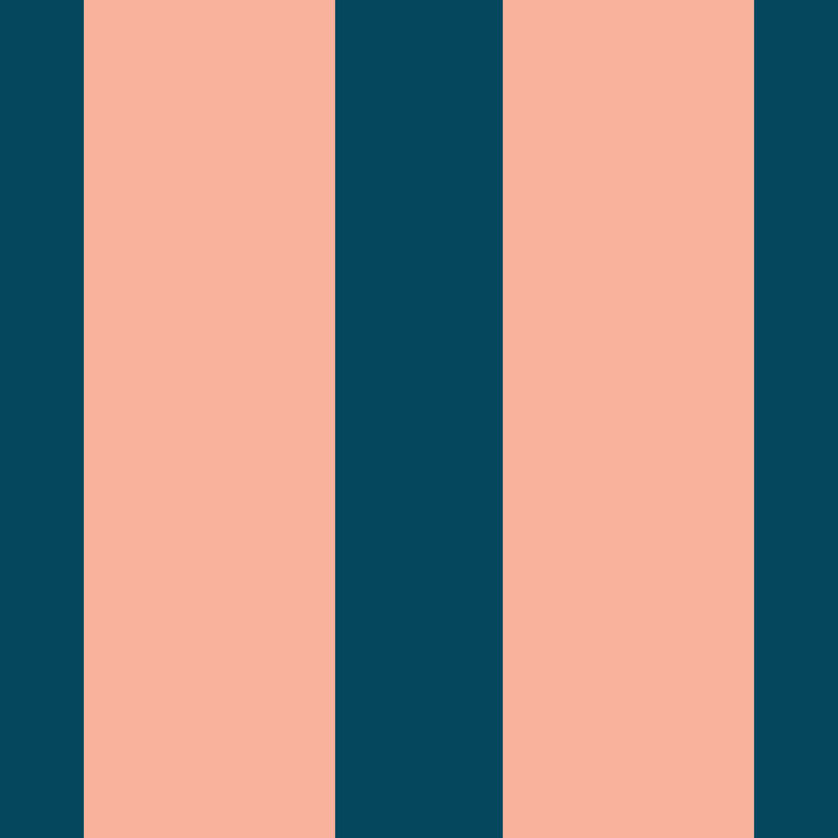 Minimalist Peach and Petrol Stripes Wallpaper⁠ in your room