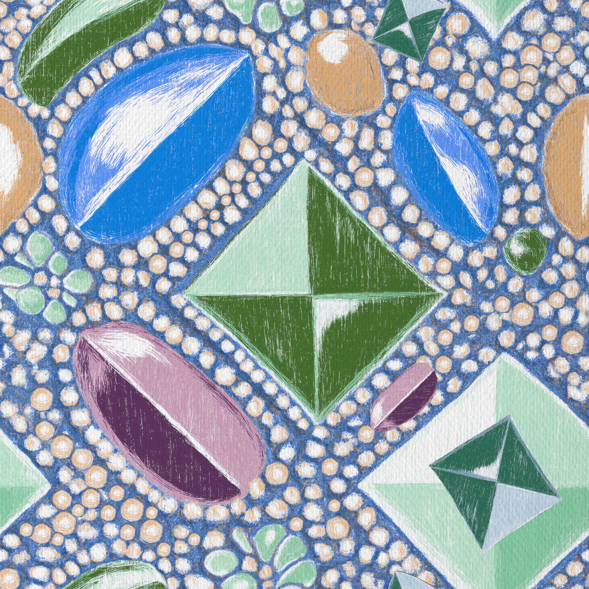 Royal Gemstones Blue Pastel Wallpaper⁠ in your room