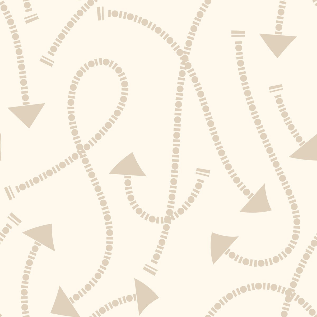 Cream Geometric Path Pattern Wallpaper⁠ in your room