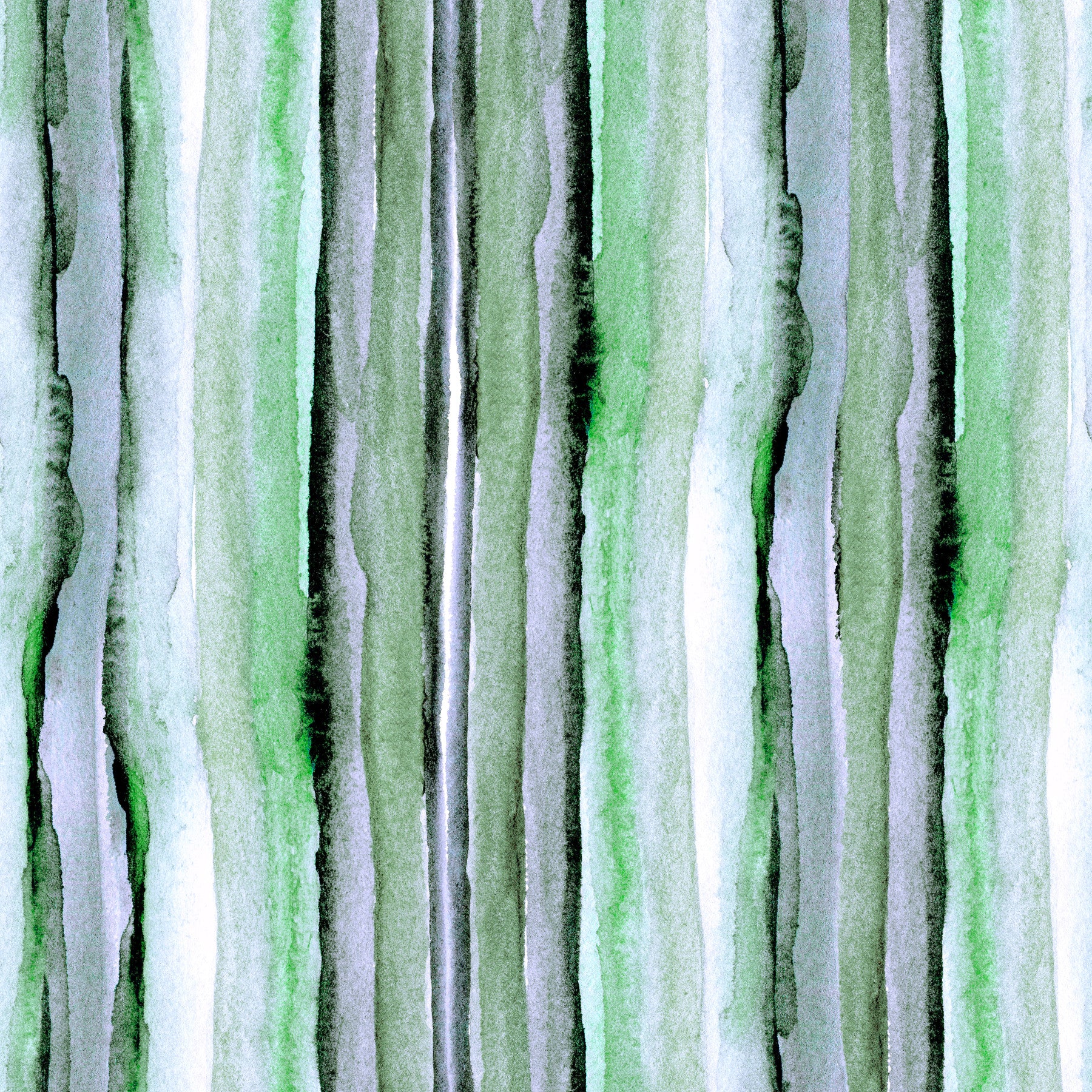 Verdant Watercolor Vertical Stripes Wallpaper⁠