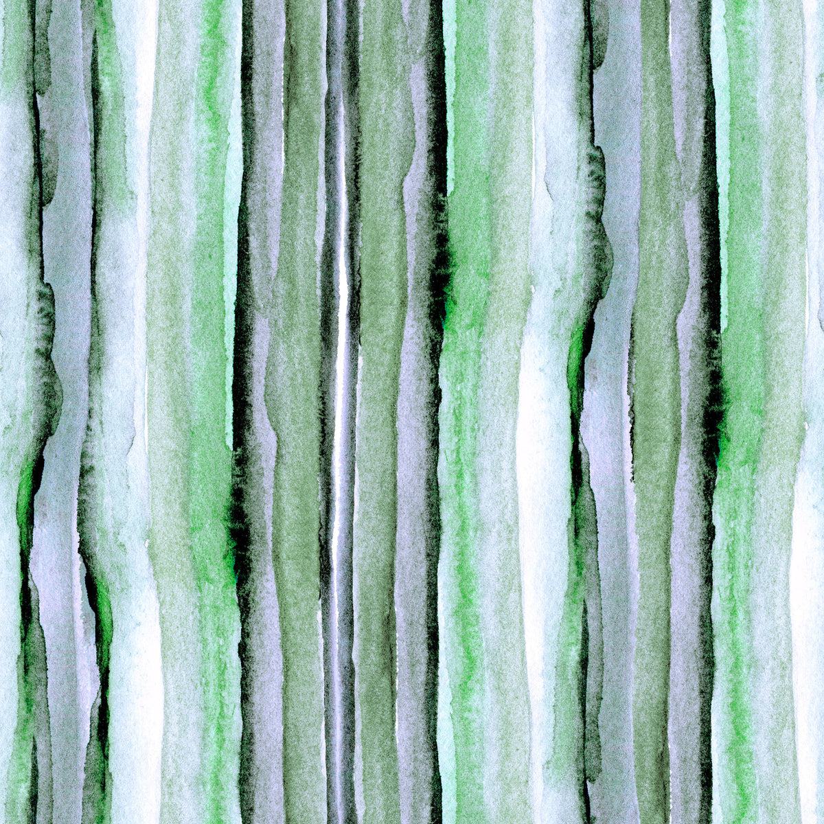 Verdant Watercolor Vertical Stripes Wallpaper⁠ in your room — zoomed