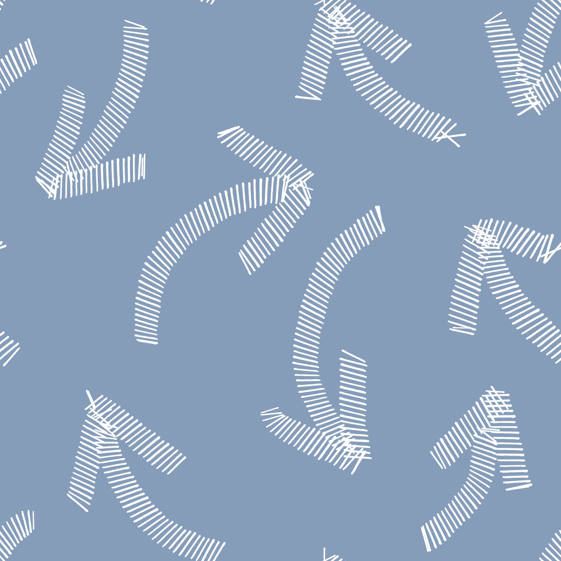 Minimalist scribble arrows muted blue wallpaper in a kids playroom with a toy market stand GD12470