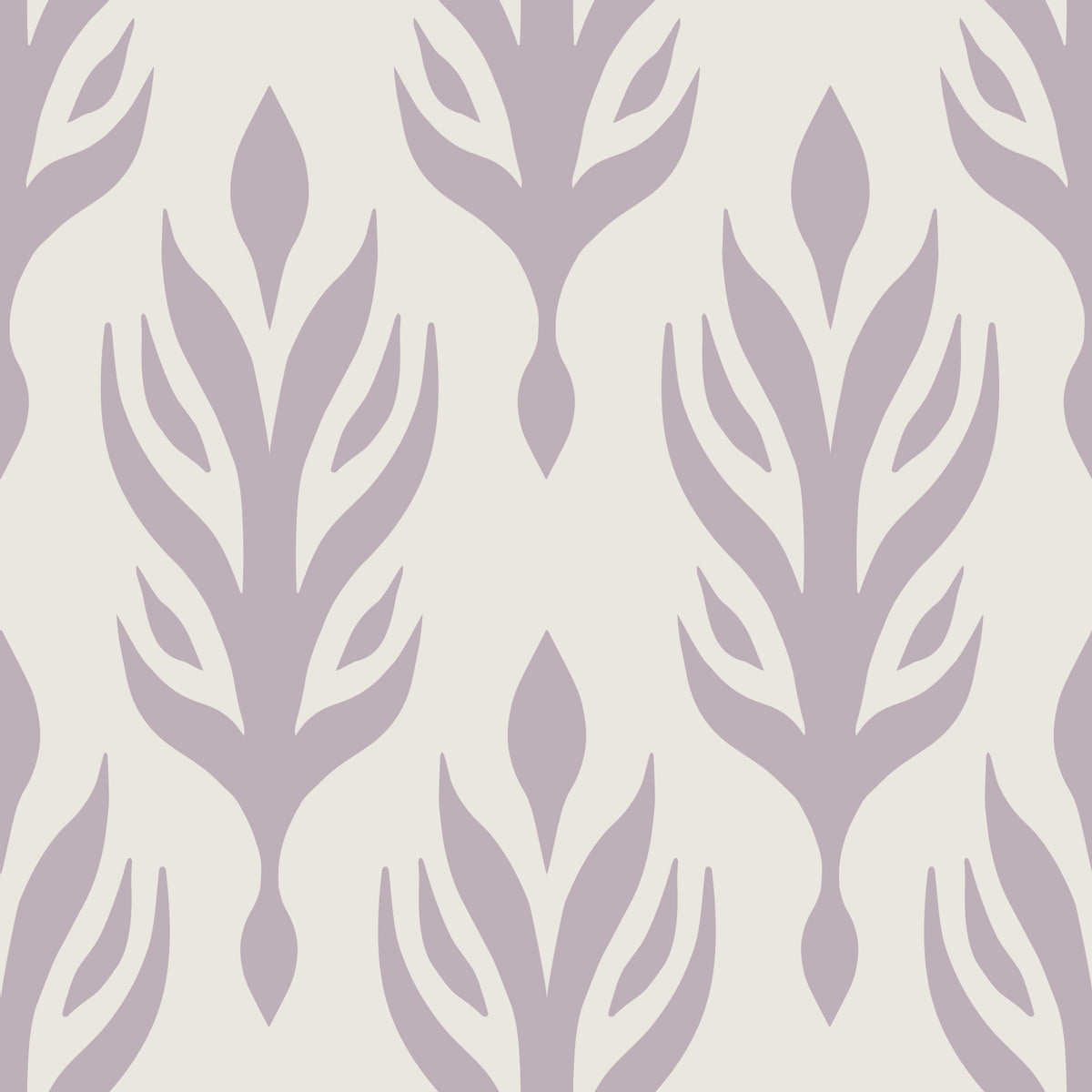 Soft Lavender Botanical Symmetry Wallpaper⁠ in your room — zoomed
