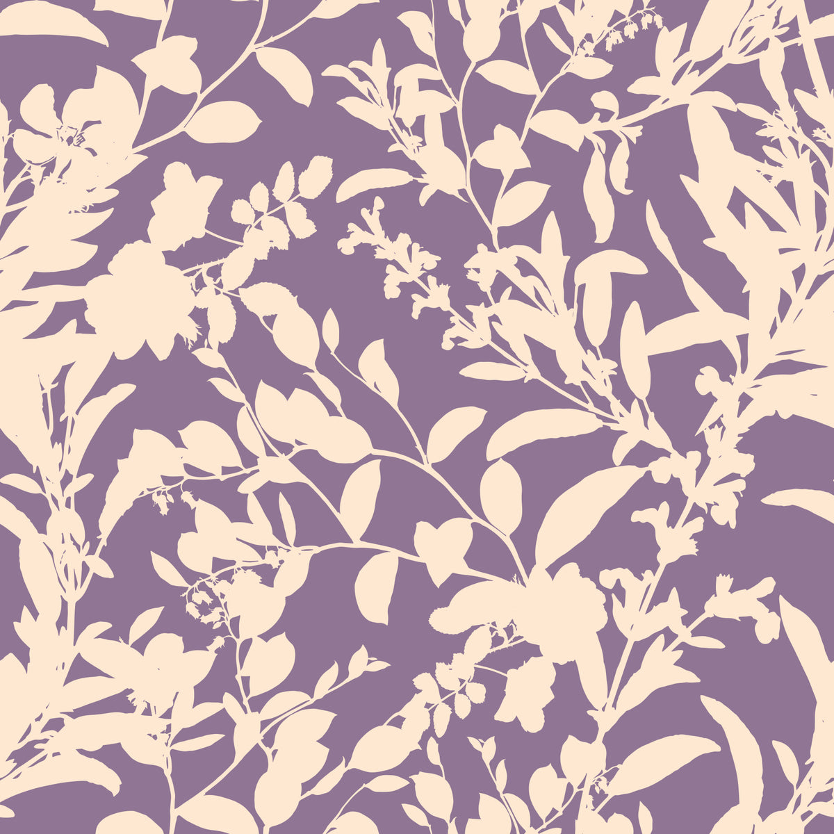 Cream Botanical Silhouette Wallpaper⁠