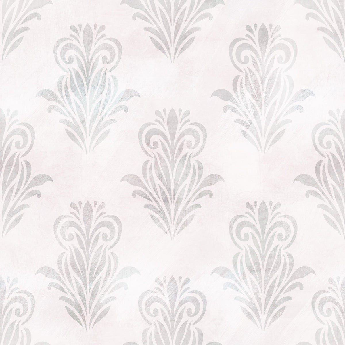 Minimalist Grey Brushed Damask Wallpaper⁠ in your room — zoomed