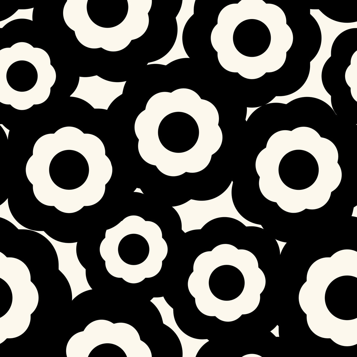 Modernist Flower Repeat Pattern Wallpaper⁠ in your room — zoomed