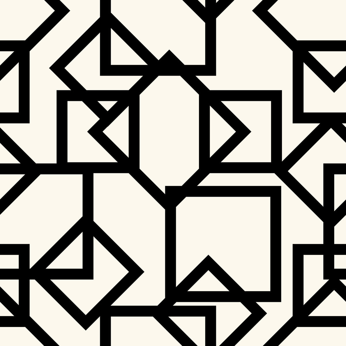 Interlocking Geometric Linear Monotone Wallpaper⁠ in your room — zoomed