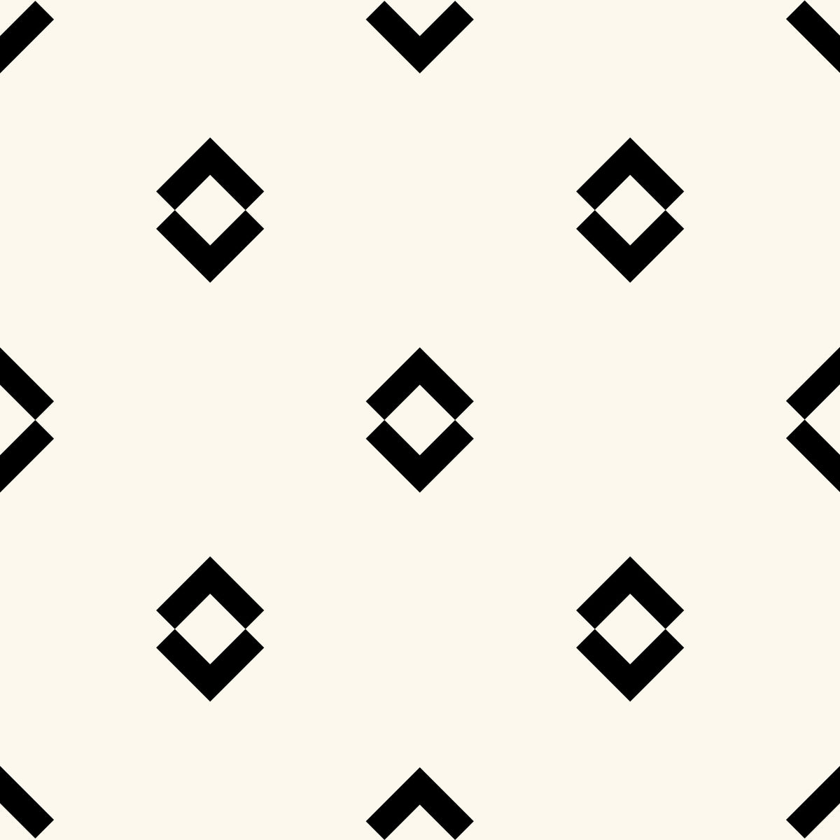 Minimalist Black and White Geometric Diamond Grid Wallpaper⁠ in your room — zoomed