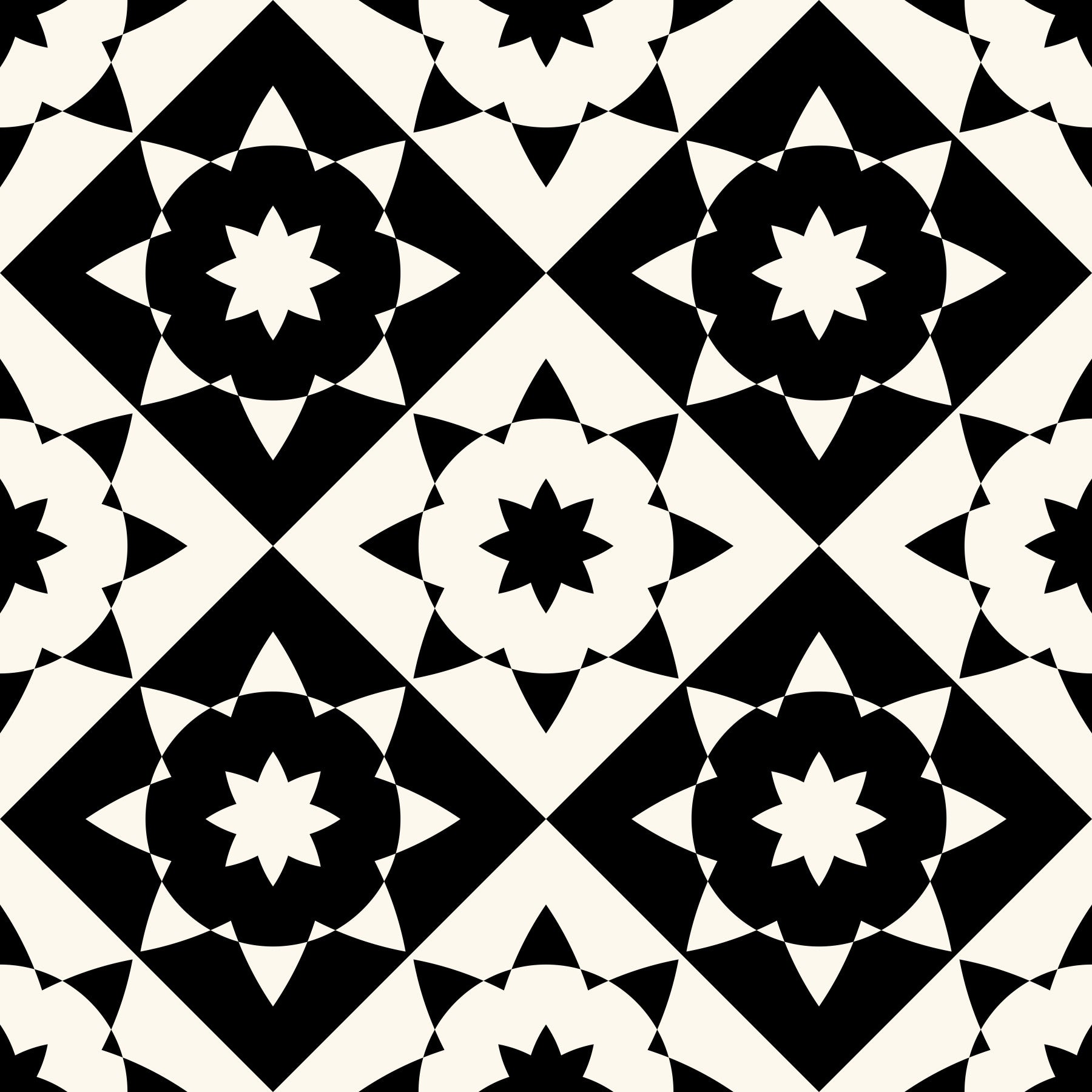 Graphic Starburst Geometric Motif Wallpaper⁠