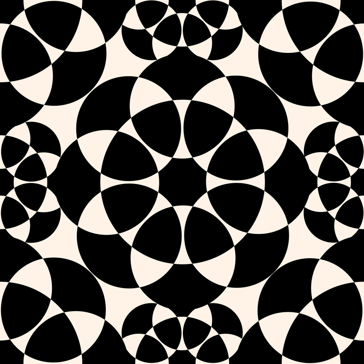 Geometric Monochrome Circle Grid Wallpaper⁠ in your room — zoomed