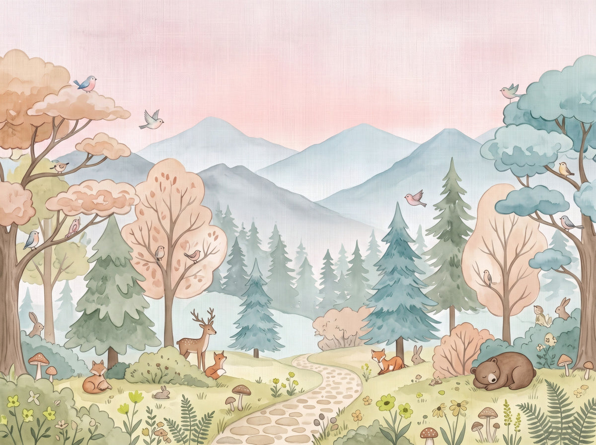 Whimsical Woodland Forest Path Wall Mural in your room