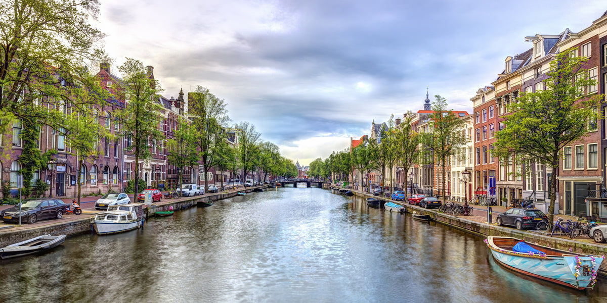 Historic Dutch Townhouse Canal Wall Mural in your room