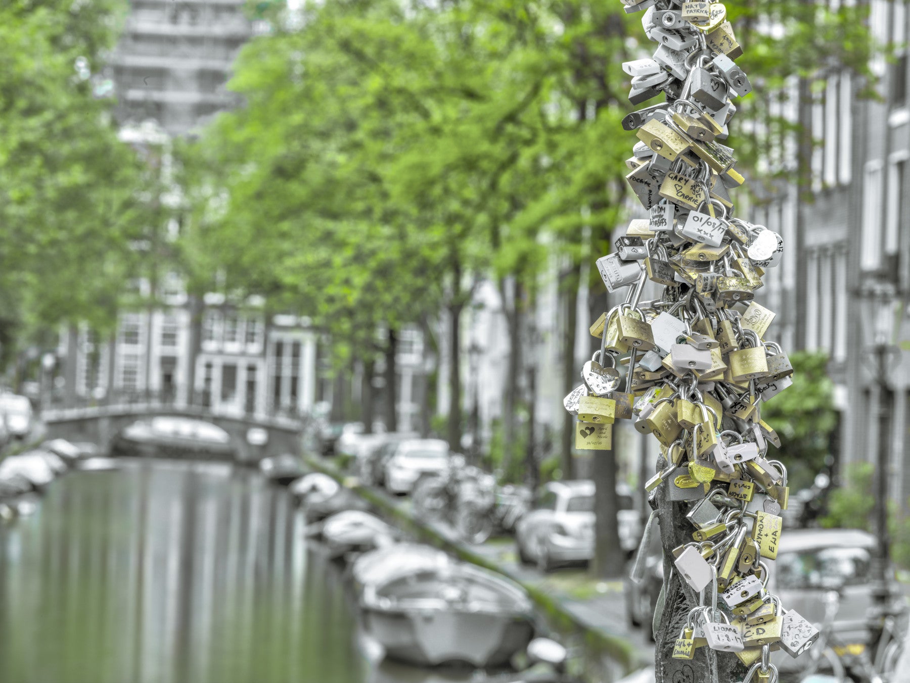 Romantic Bridge Padlocks Wall Mural