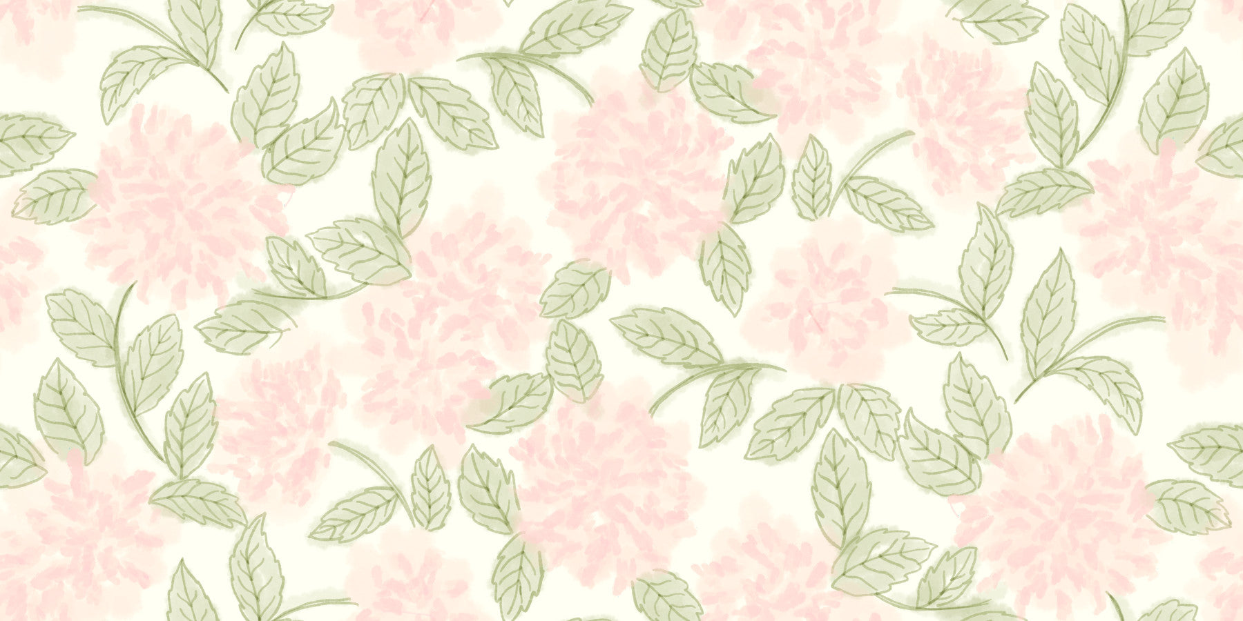 Blush Bloom Botanical Sketch Wallpaper⁠