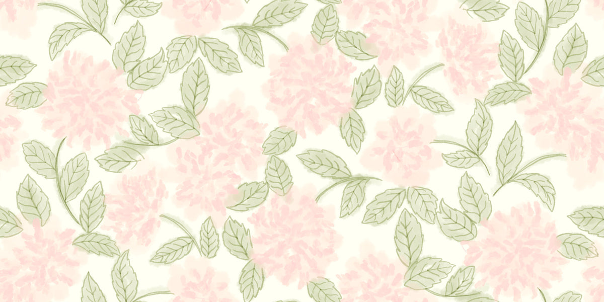 Blush Bloom Botanical Sketch Wallpaper⁠