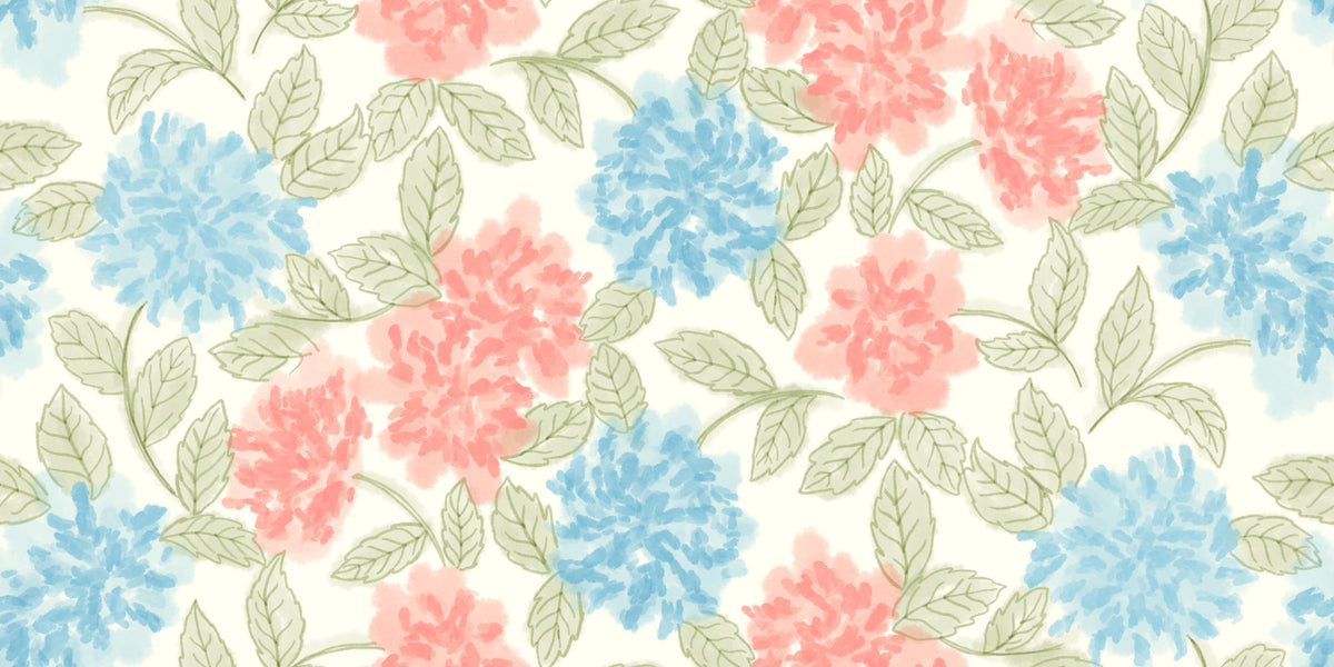 Blooming Painterly Botanical Garden Wallpaper⁠ in your room