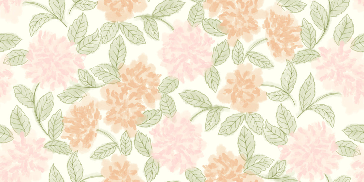 Serene Peony and Leaf Bloom Wallpaper⁠ in your room