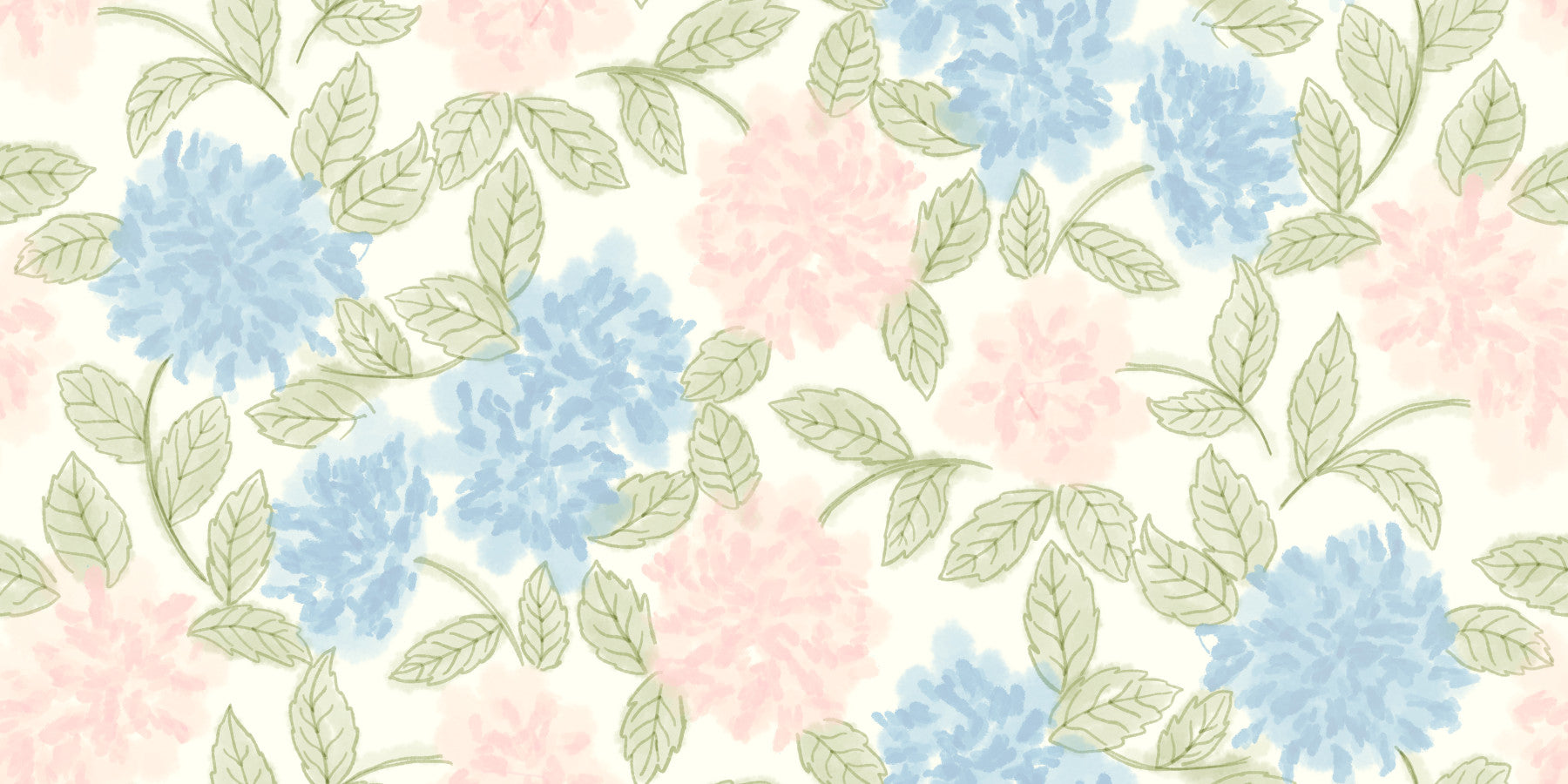 Soft Watercolor Hydrangea Bloom Wallpaper⁠