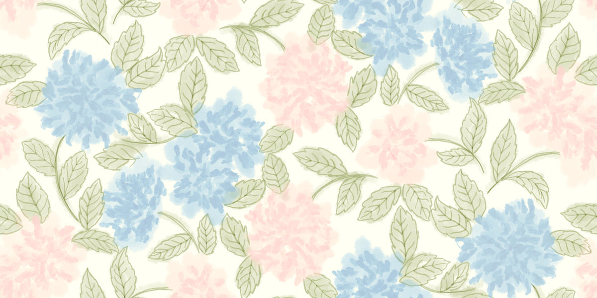 Soft Watercolor Hydrangea Bloom Wallpaper⁠ in your room