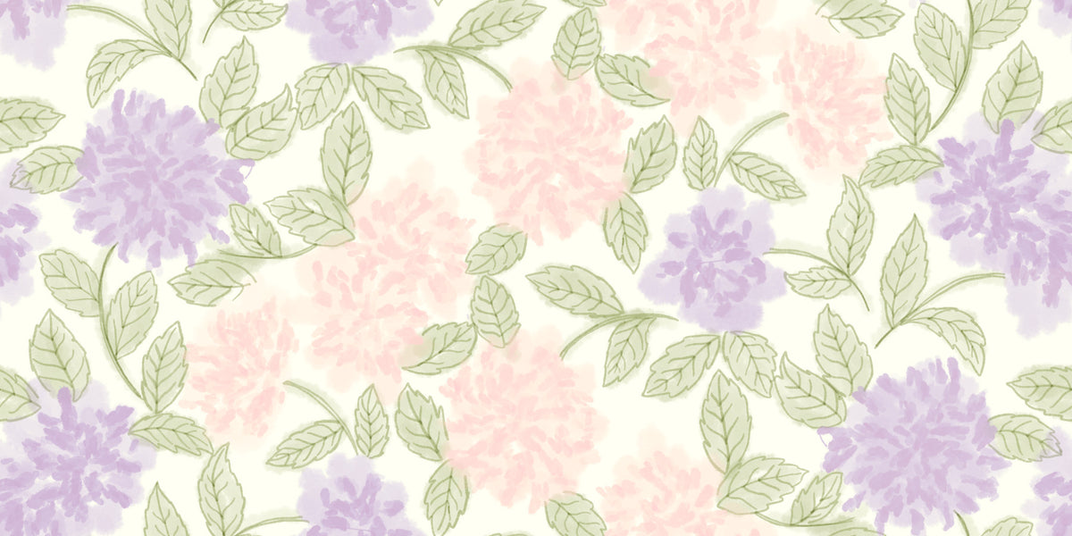Soft Watercolor Hydrangea Garden Wallpaper⁠ in your room