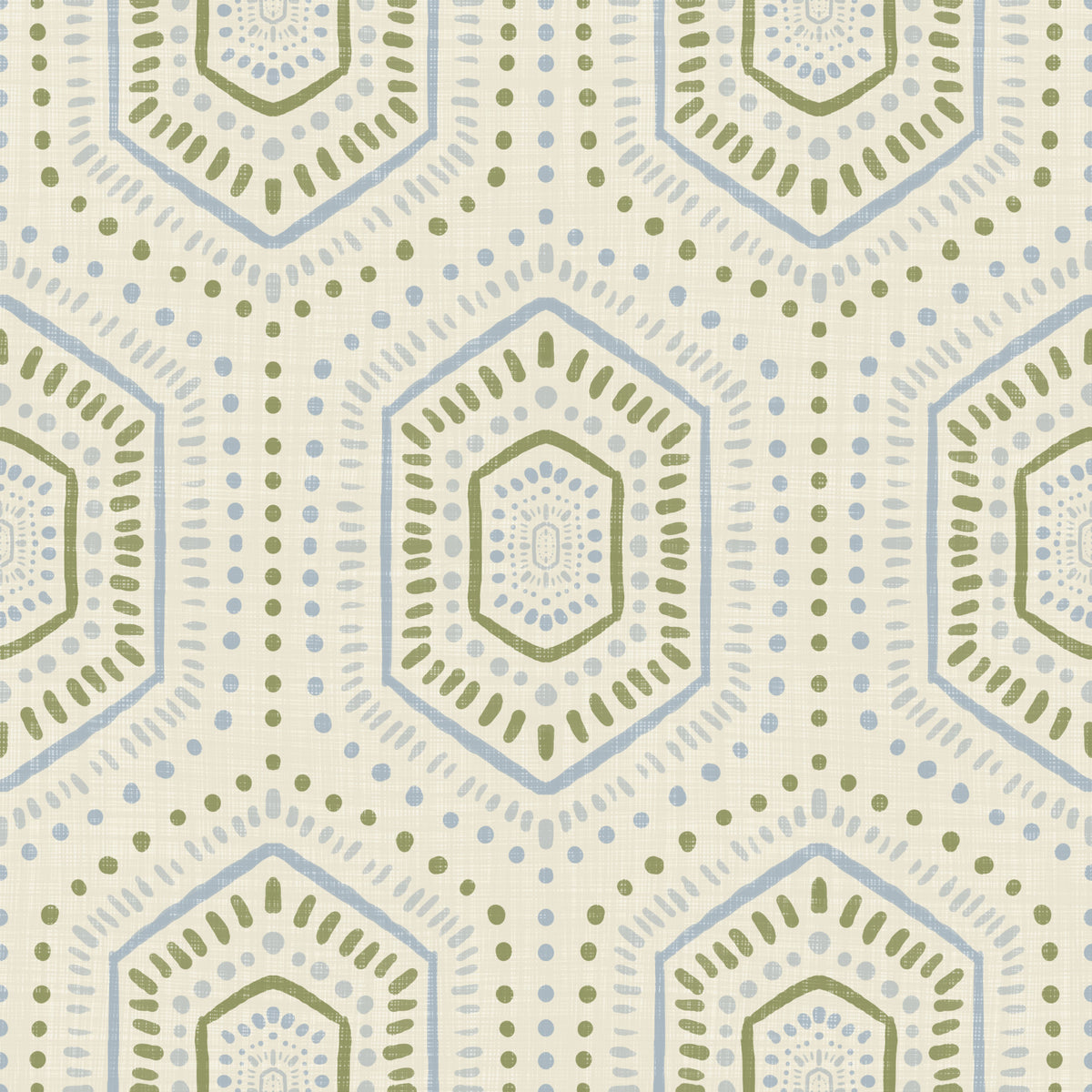 Boho Painted - Abstract Mudcloth Hexagons Tribal Geometric Pattern French Wallpaper⁠ in your room