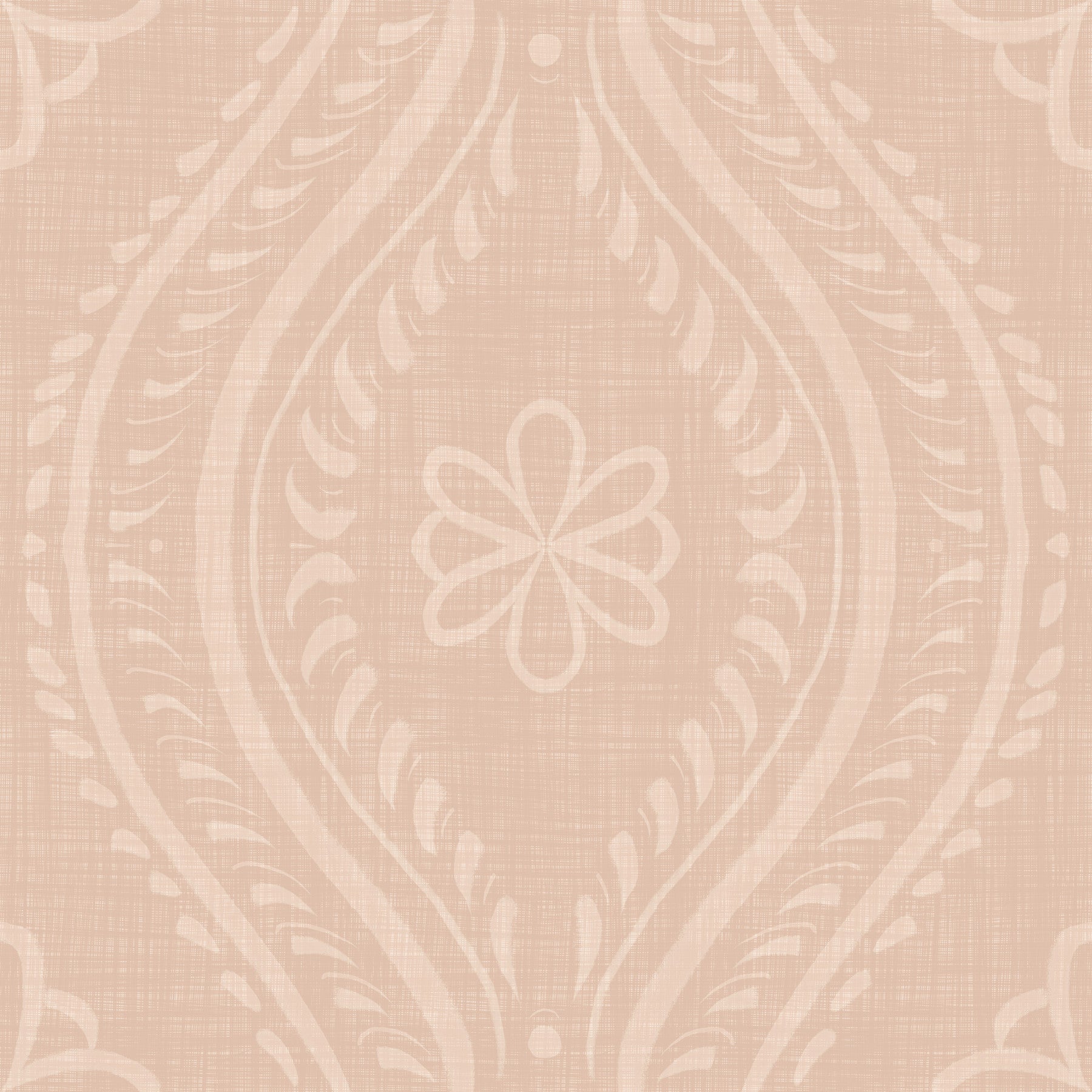 Faded Ogee Damask - Cinnamon Tea Wallpaper⁠