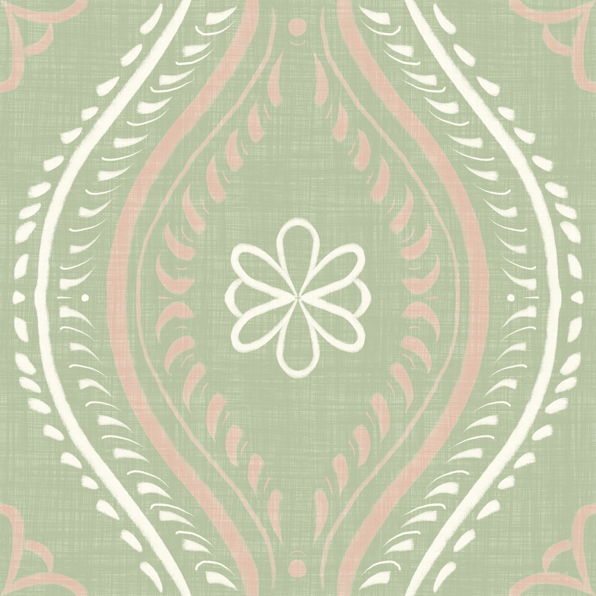 Faded Ogee Damask - Timeless Grandmillennial Wallpaper⁠