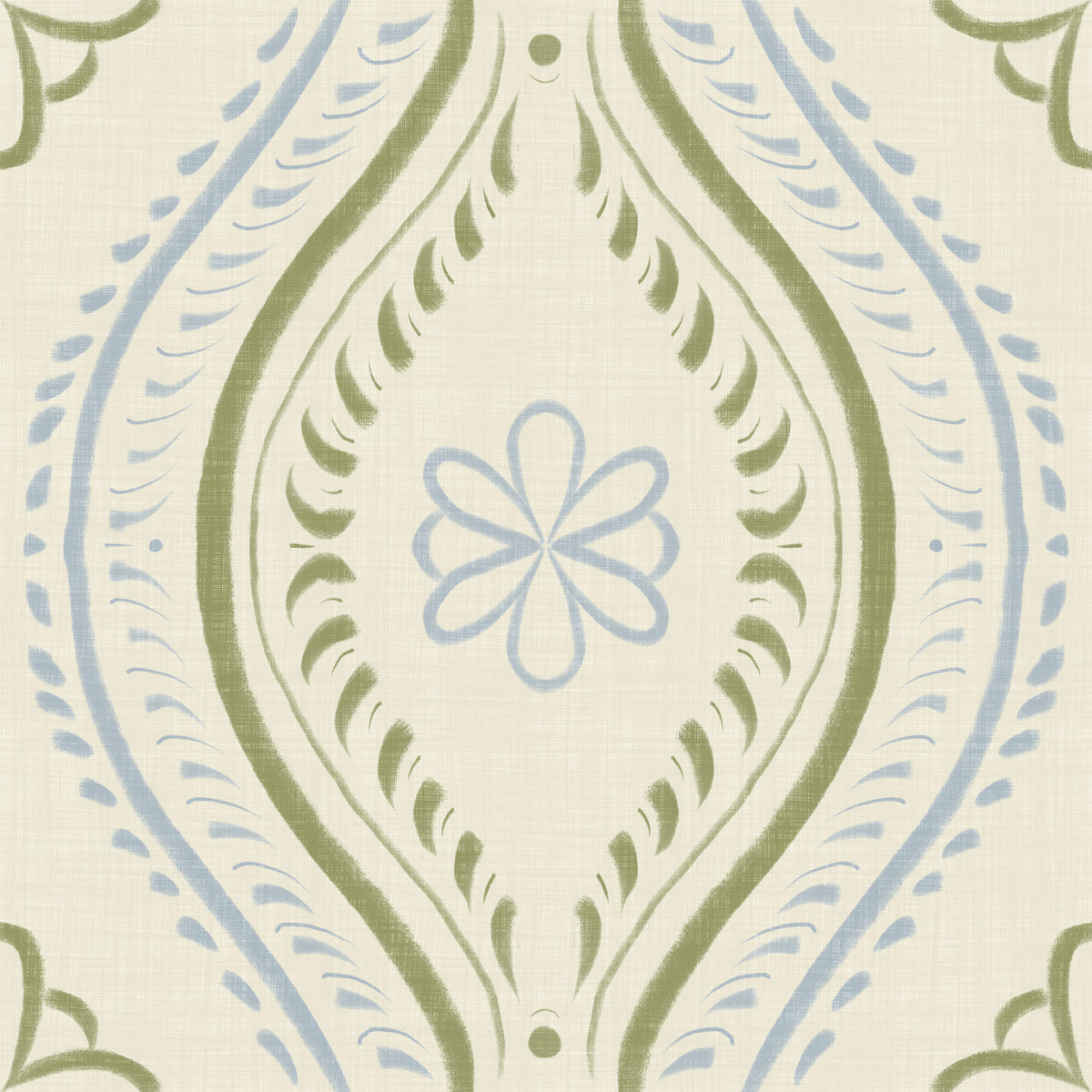 Faded Ogee Damask - Timiless French Country Wallpaper⁠ in your room