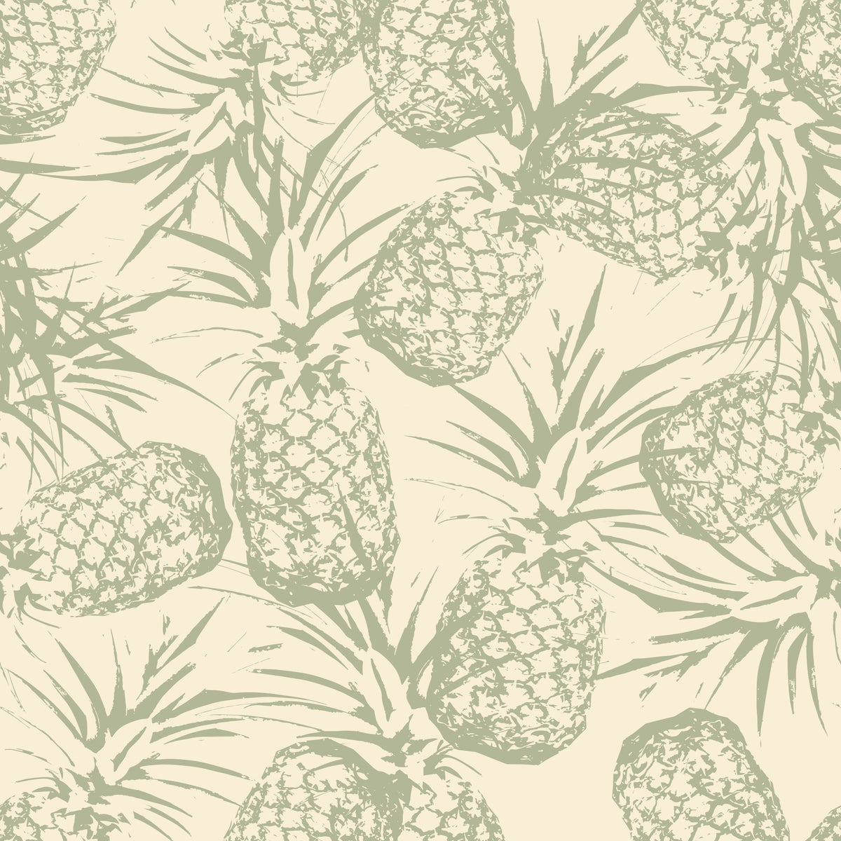 Rustic Pineapple Botanical Print Wallpaper⁠