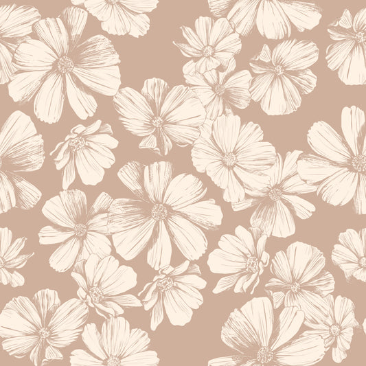 Creamy Botanical Sketches Wallpaper⁠