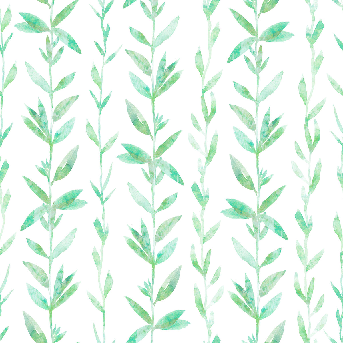 Watercolor Vertical Fern Vine Trail Wallpaper⁠ in your room