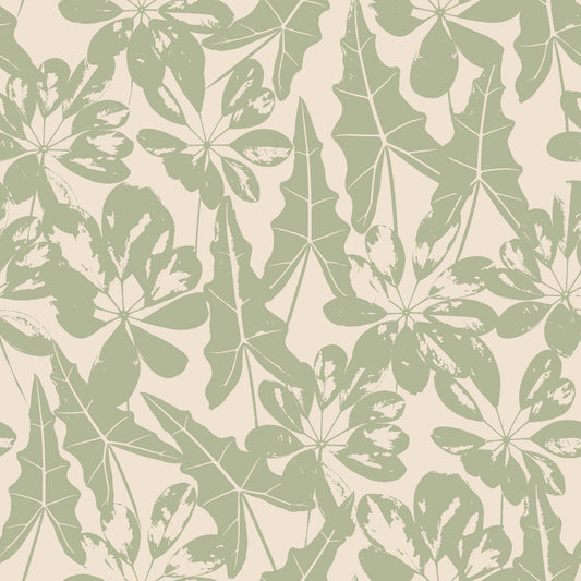 Serene Tropical Foliage Repeat Wallpaper⁠