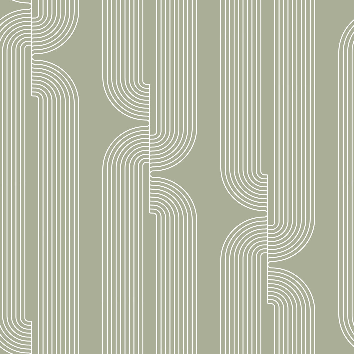 Sage Green Linear Flow Wallpaper⁠ in your room — zoomed