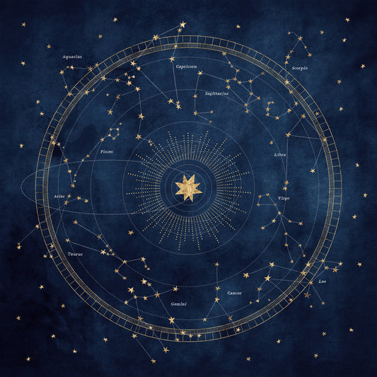 Cobalt Astro Wheel Wall Mural