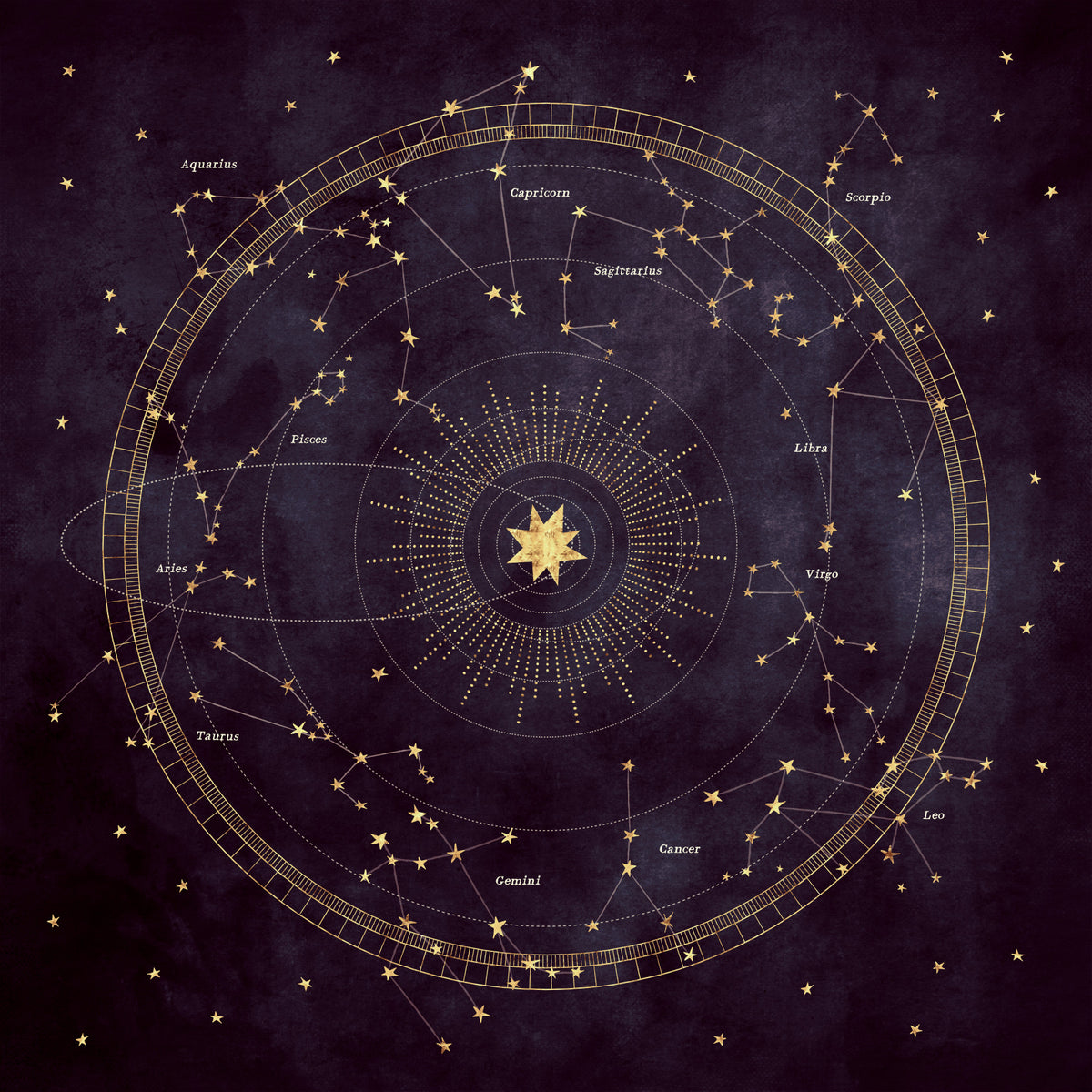 Eggplant Astro Wheel Wall Mural