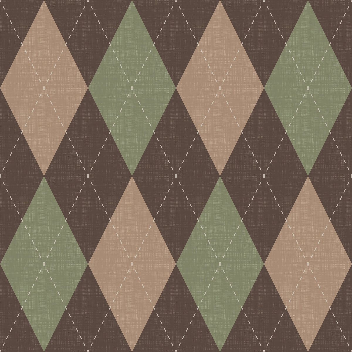 Winter Heritage - Argyle Harlequin Geometric Timeless - Soft Muted Hue Wallpaper⁠