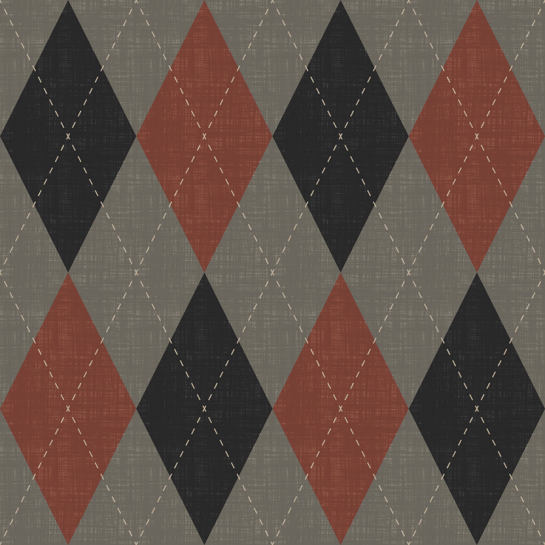 Winter Heritage - Argyle Harlequin Geometric Timeless - Deep Bold Shade Wallpaper⁠
