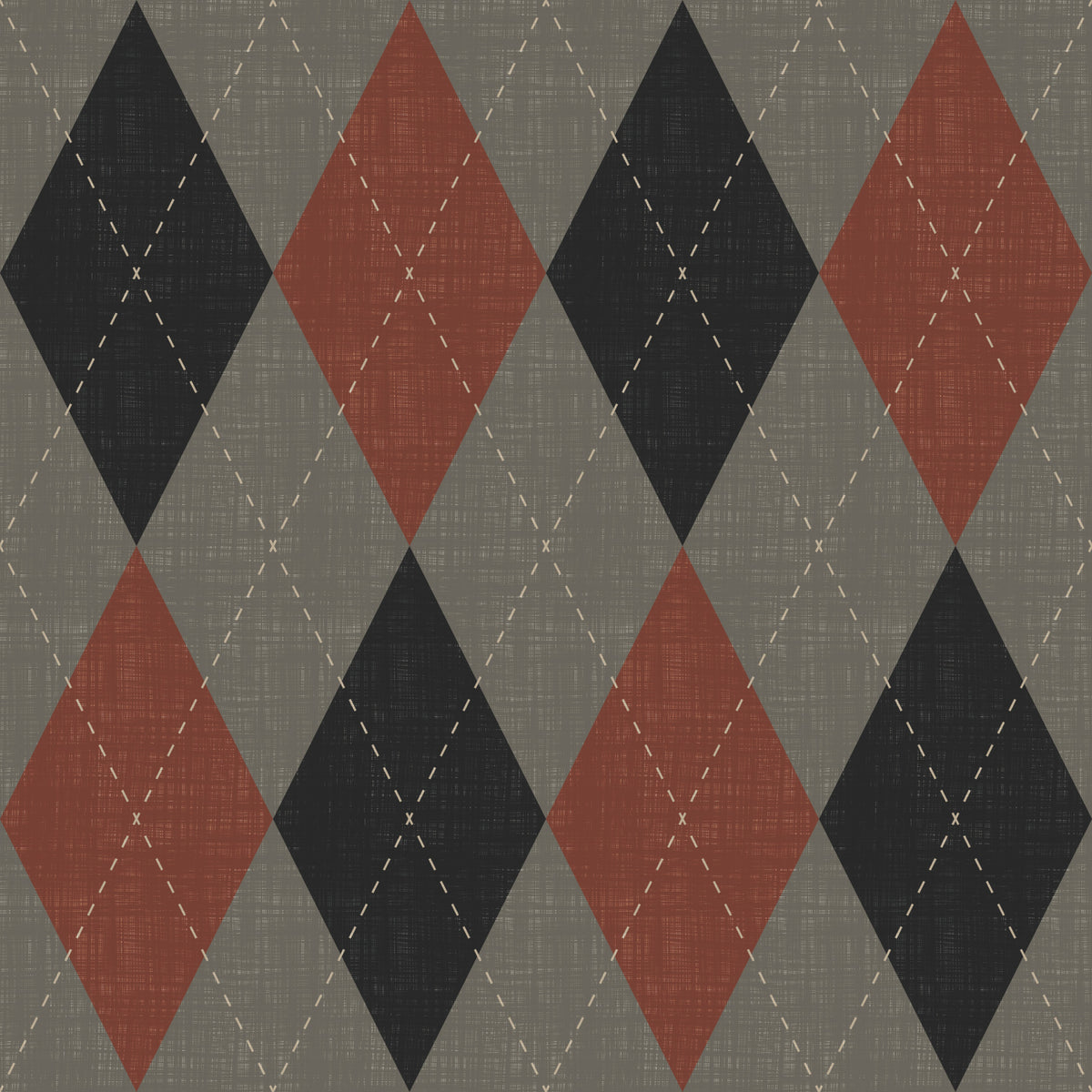 Winter Heritage - Argyle Harlequin Geometric Timeless - Deep Bold Shade Wallpaper⁠ in your room — zoomed