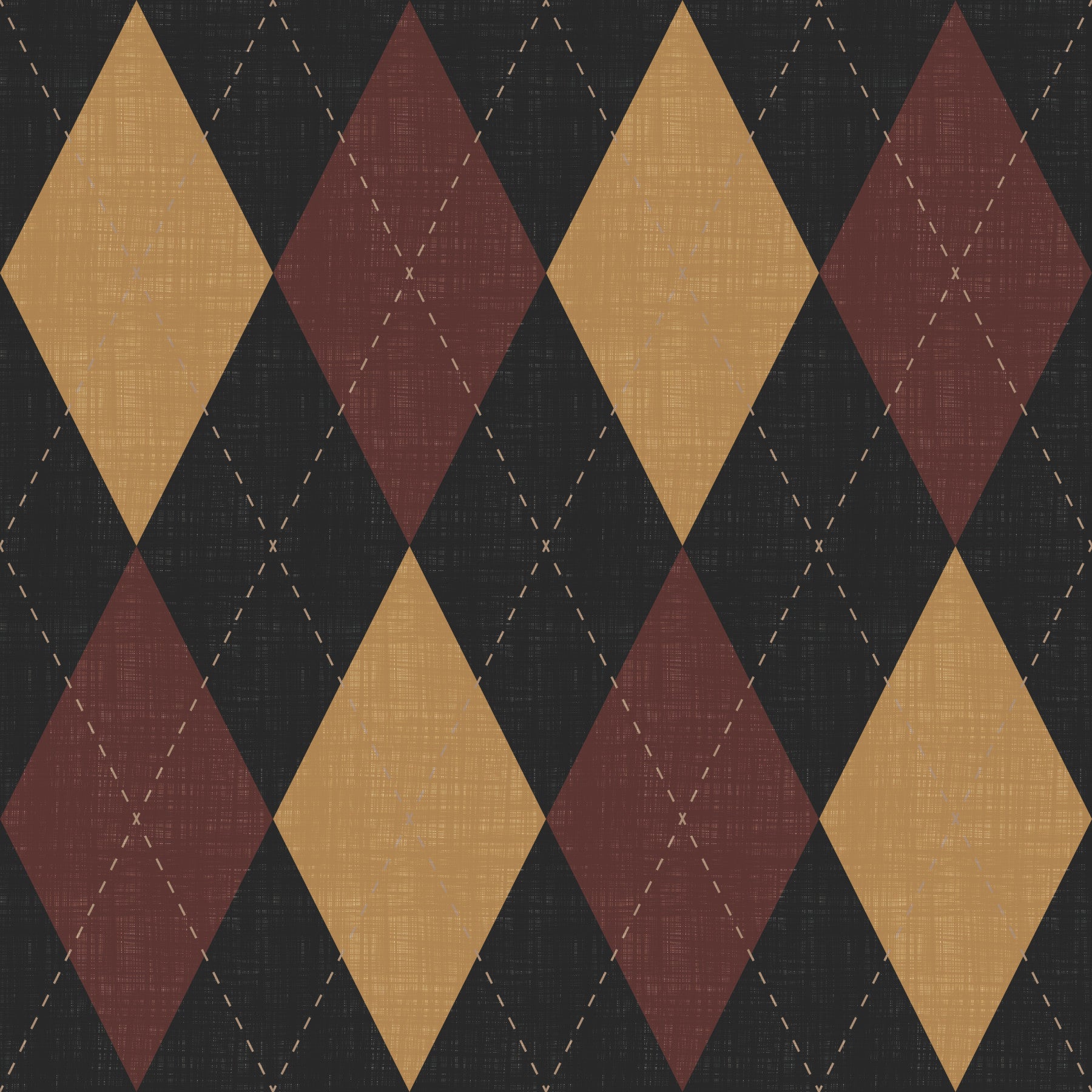Winter Heritage - Argyle Harlequin Geometric Timeless - Dark Moody Mix Wallpaper⁠