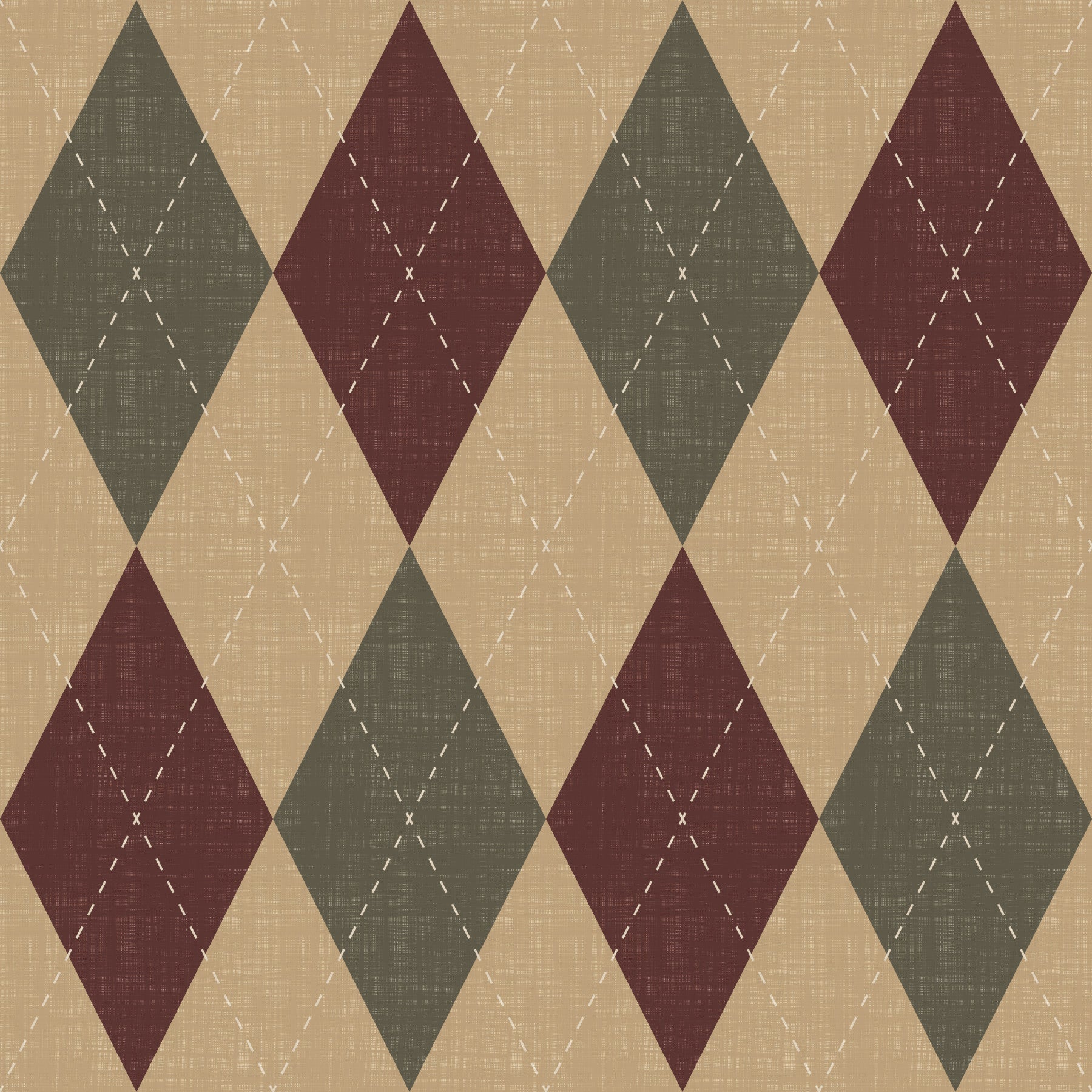 Winter Heritage - Argyle Harlequin Geometric Timeless - Rich Warm Tones Wallpaper⁠