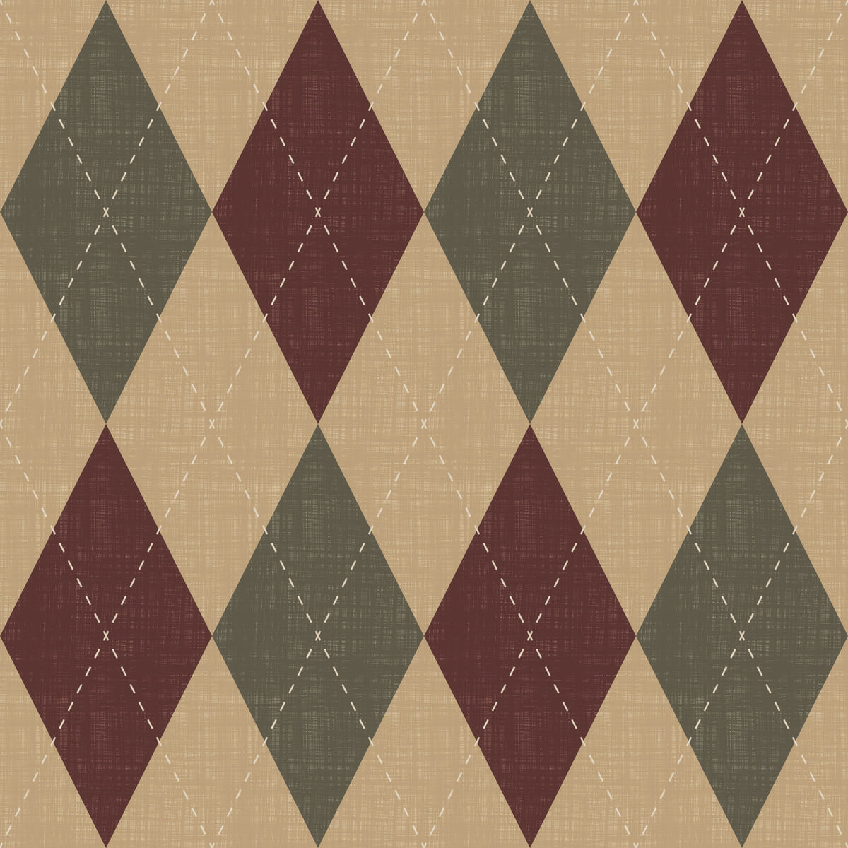 Winter Heritage - Argyle Harlequin Geometric Timeless - Rich Warm Tones Wallpaper⁠