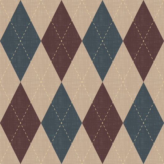 Winter Heritage - Argyle Harlequin Geometric Timeless - Crisp Cool Tone Wallpaper⁠