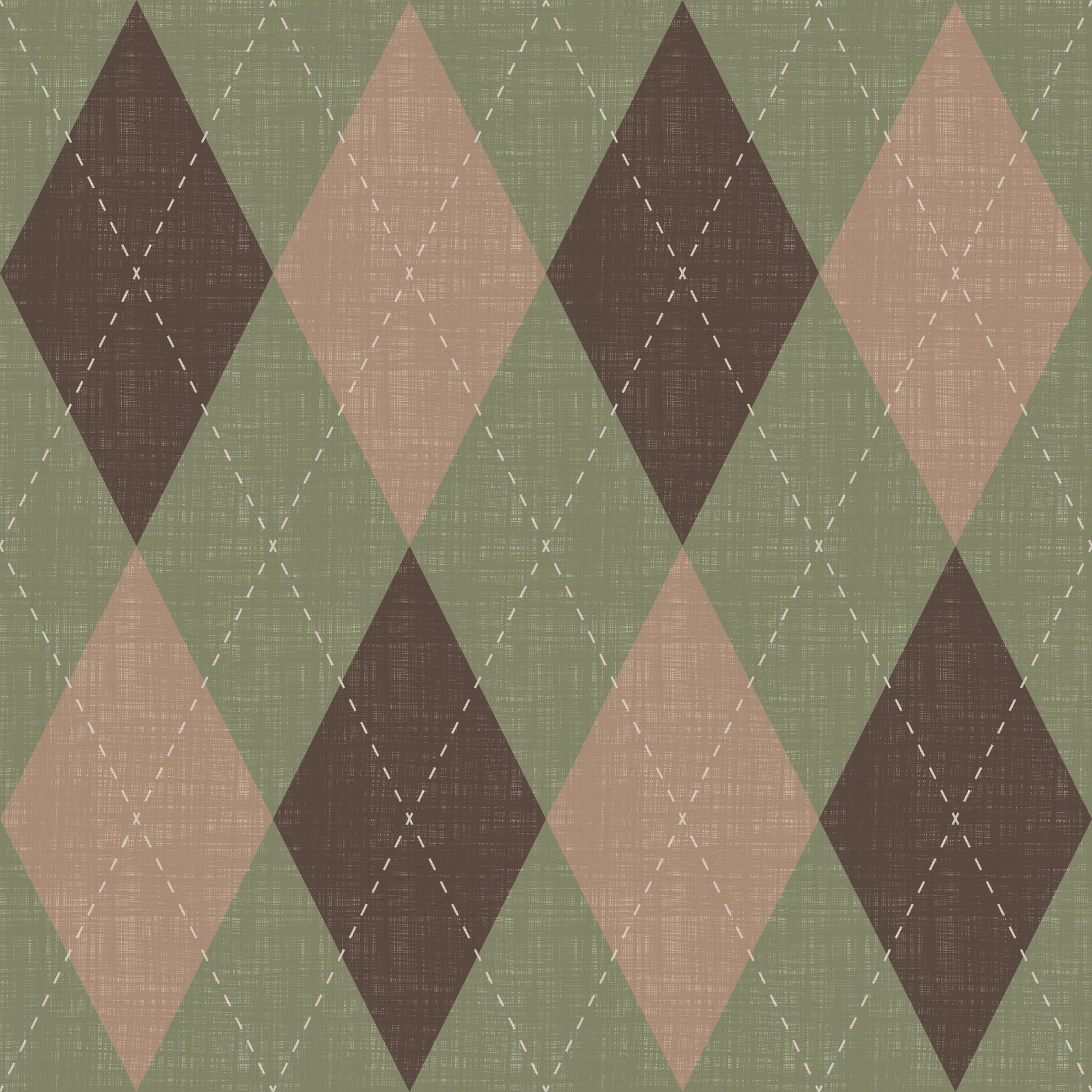Winter Heritage - Argyle Harlequin Classic Diamond - Soft Muted Hue Wallpaper⁠