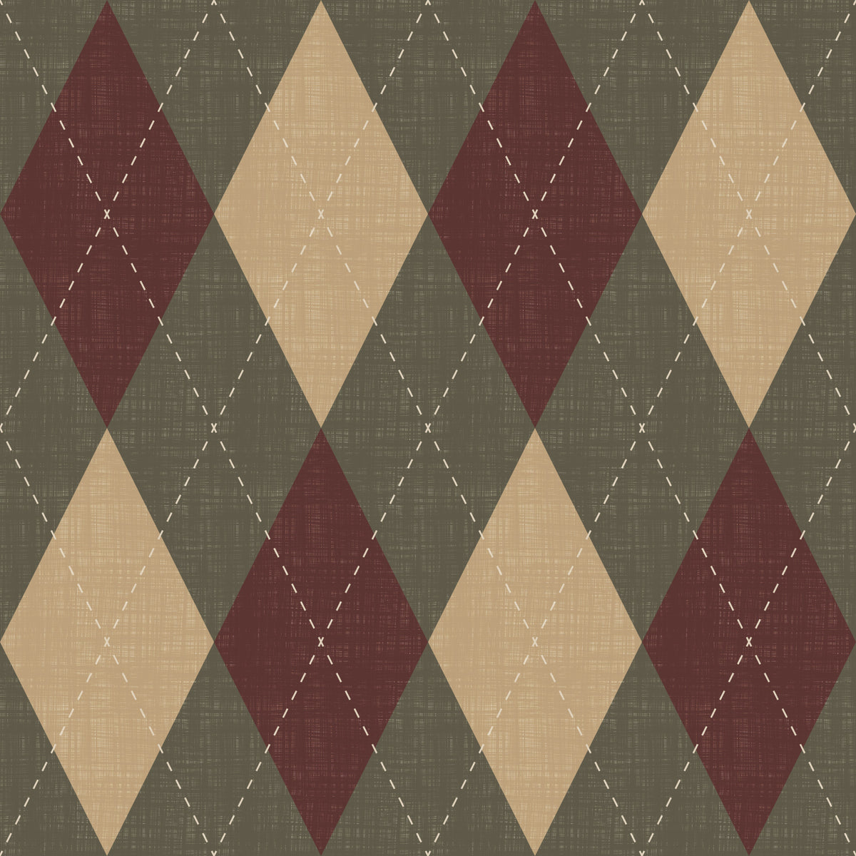 Winter Heritage - Argyle Harlequin Classic Diamond - Rich Warm Tones Wallpaper⁠ in your room